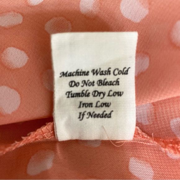 Blu Pepper Peach Polka Dot Bow Back Blouse - Picture 8 of 8